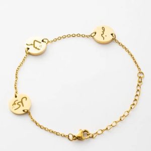 sabar shukar tawakal bracelet – golden stainless steel with engraved discs
